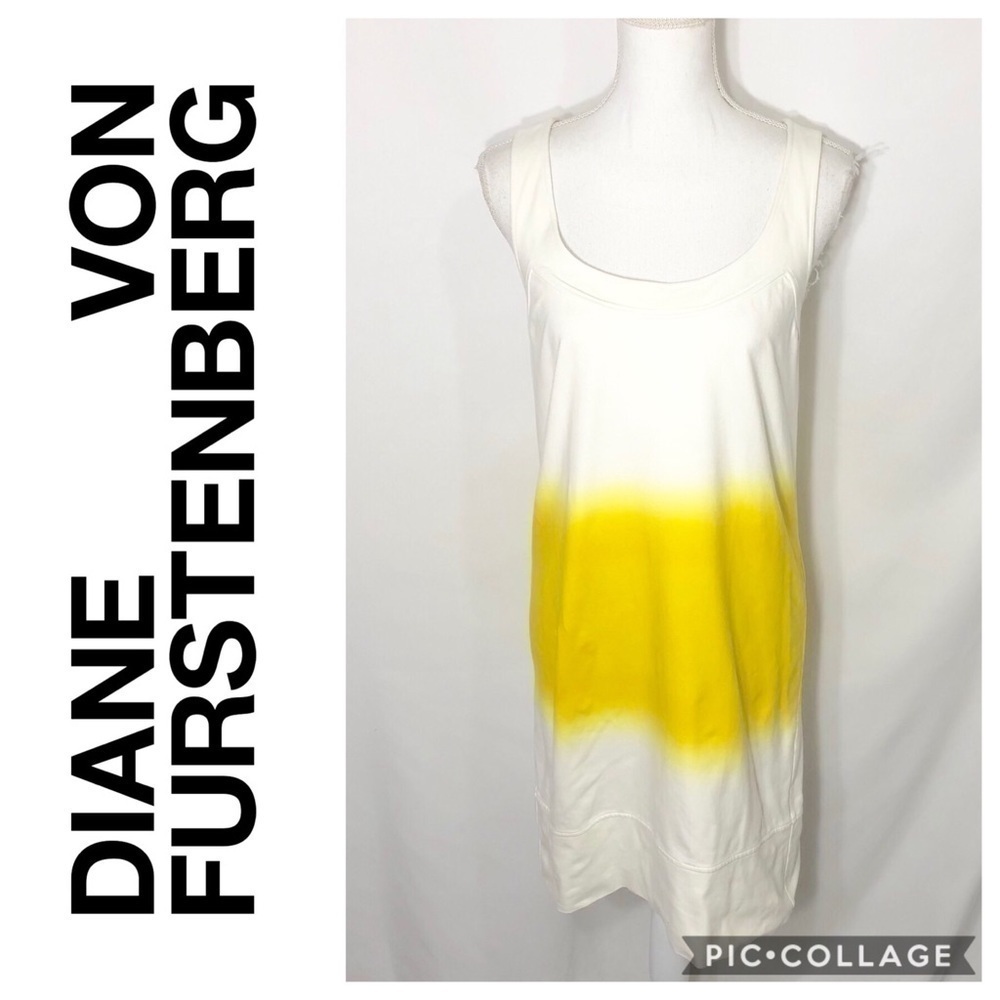 Diane Von Furstenberg Yellow Ombré Dress 6 Women’s